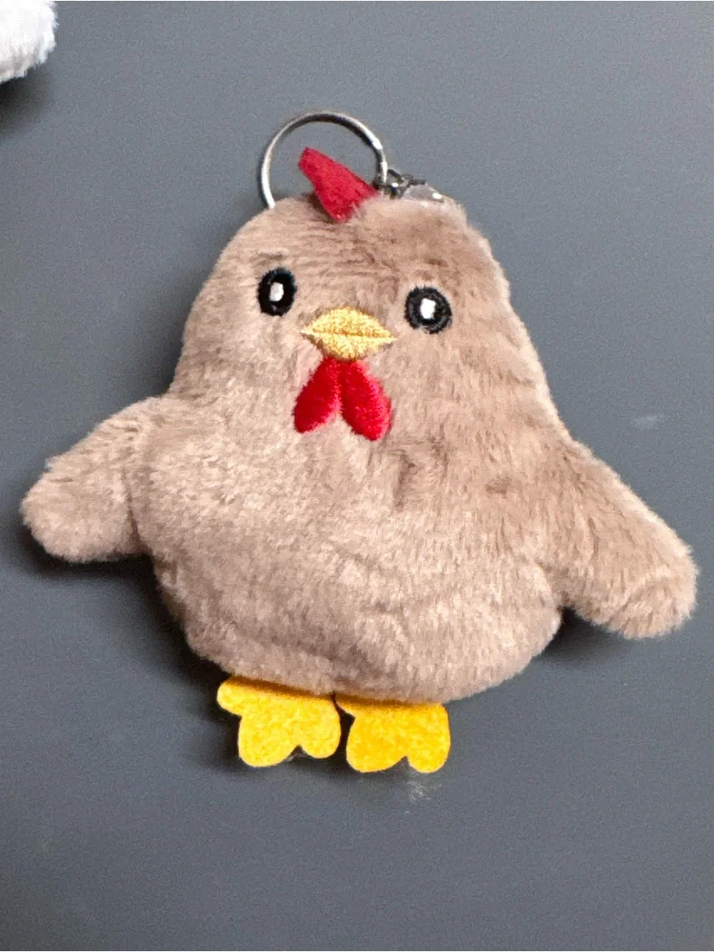 Handmade Brown Plush Chicken Keychain Bag Charm Cute Hen NIP